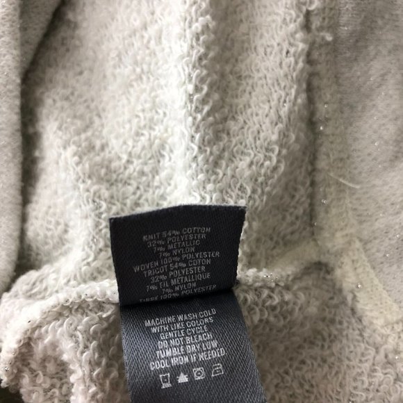 Aerie Womens Sweater Pullover Sheer Back Metallic Scoop Neck Gray M - Picture 5 of 5